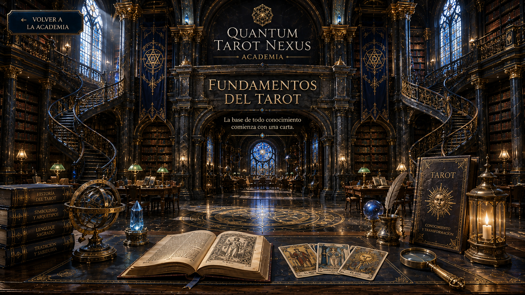 Interior de la Biblioteca de Fundamentos del Tarot