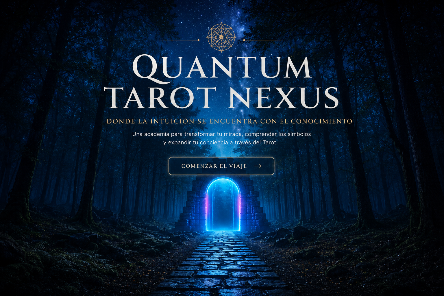 Quantum Tarot Nexus, una academia para transformar tu mirada, comprender los símbolos y expandir tu conciencia a través del Tarot.